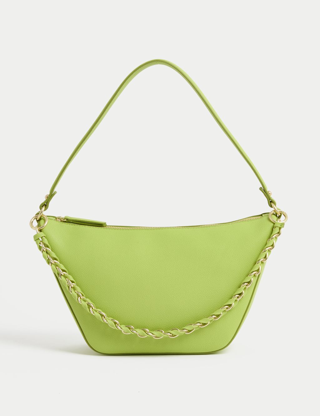 M&S Chain Detail Shoulder Bag - 1SIZE - Lime, Lime