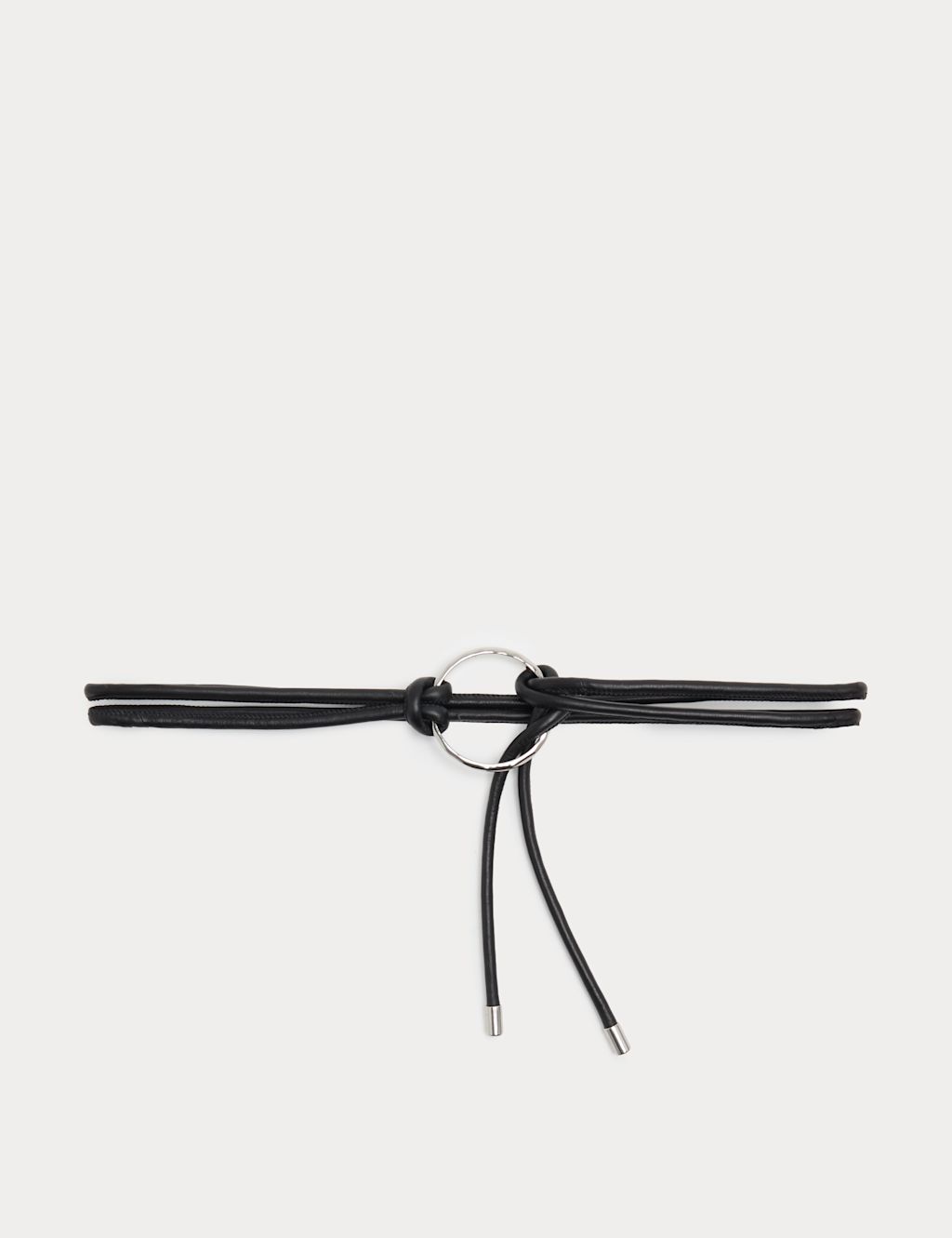 M&S Leather Rope Belt - Medium-Large - Black, Black