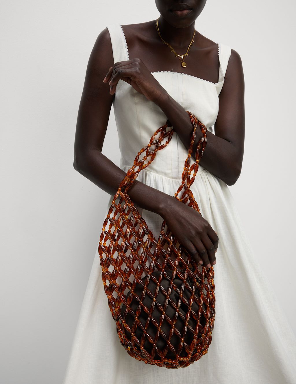 M&S Beaded Bag - 1SIZE - Brown Mix, Brown Mix