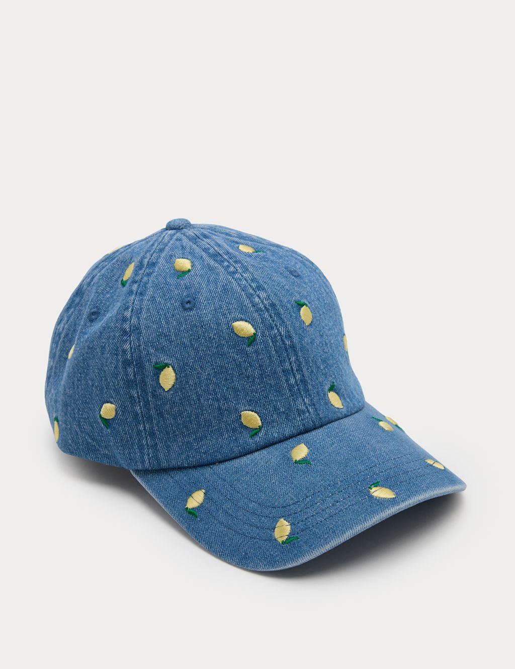 M&S Denim Embroidered Baseball Cap - Blue Mix, Blue Mix