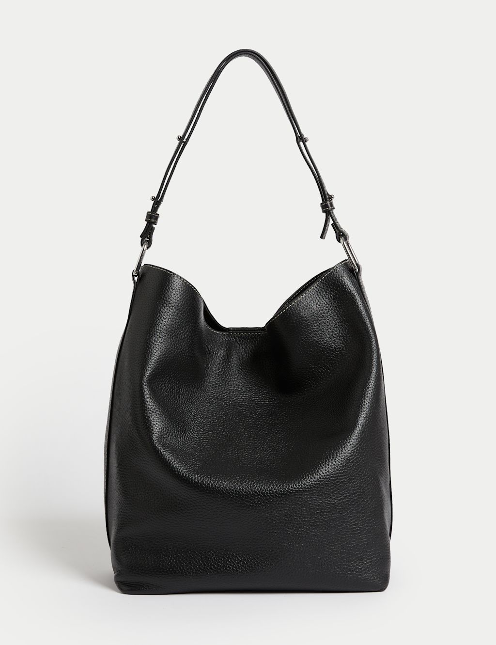 M&S Leather Shoulder Bag - 1SIZE - Black, Black