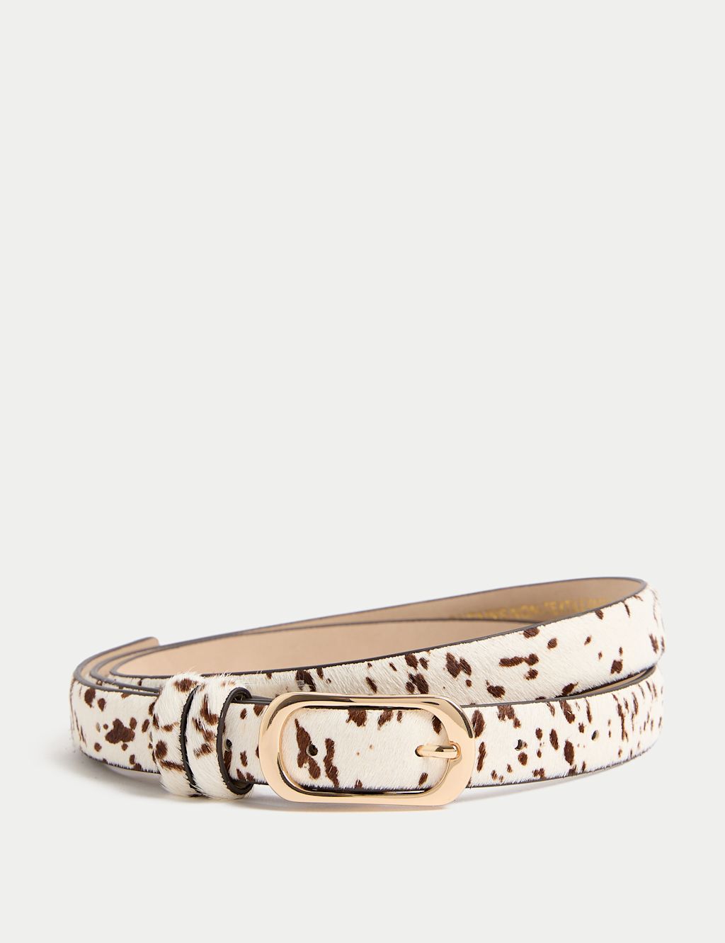 M&S Leather Hide Slim Belt - Brown Mix, Brown Mix