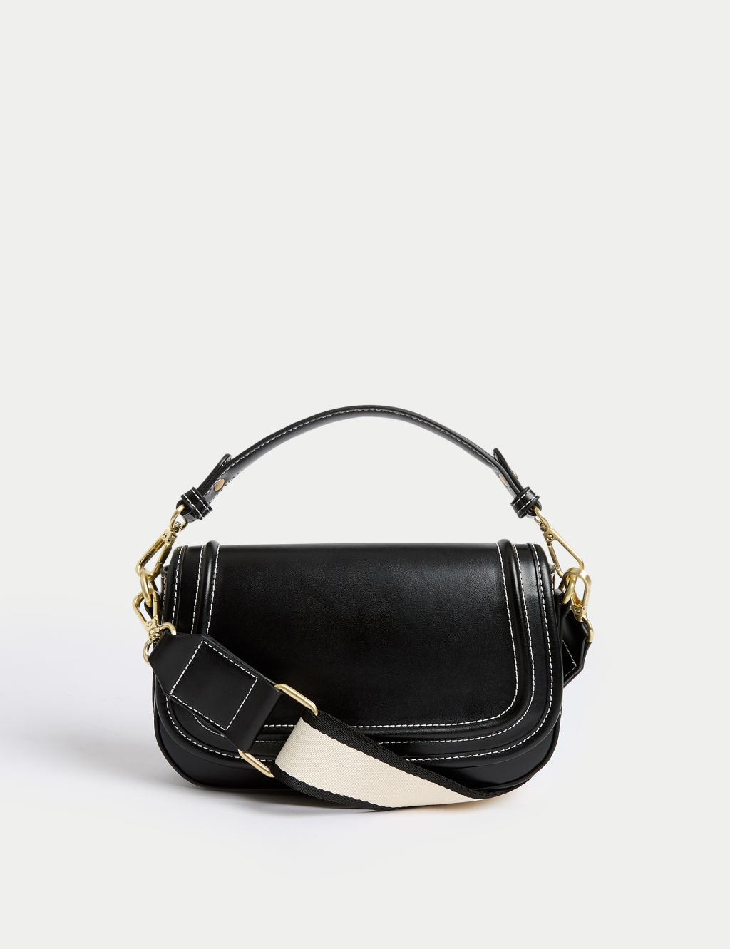 Per Una Faux Leather Saddle Bag - 1SIZE - Black, Black