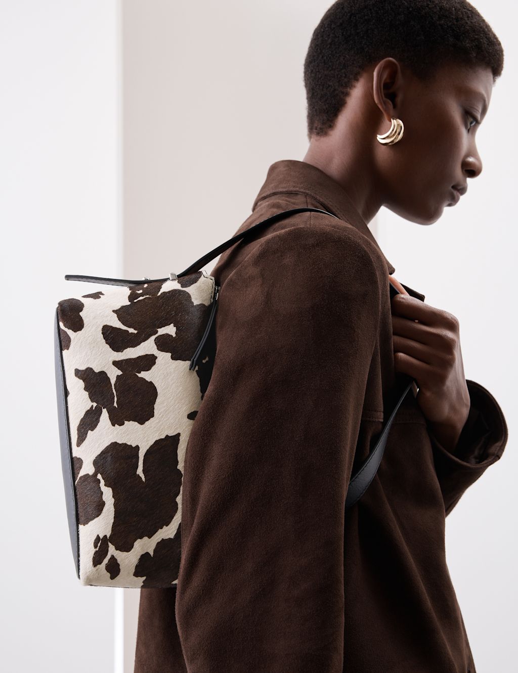 Autograph Hair On Leather Animal Print Shoulder Bag - 1SIZE - Natural Mix, Natural Mix