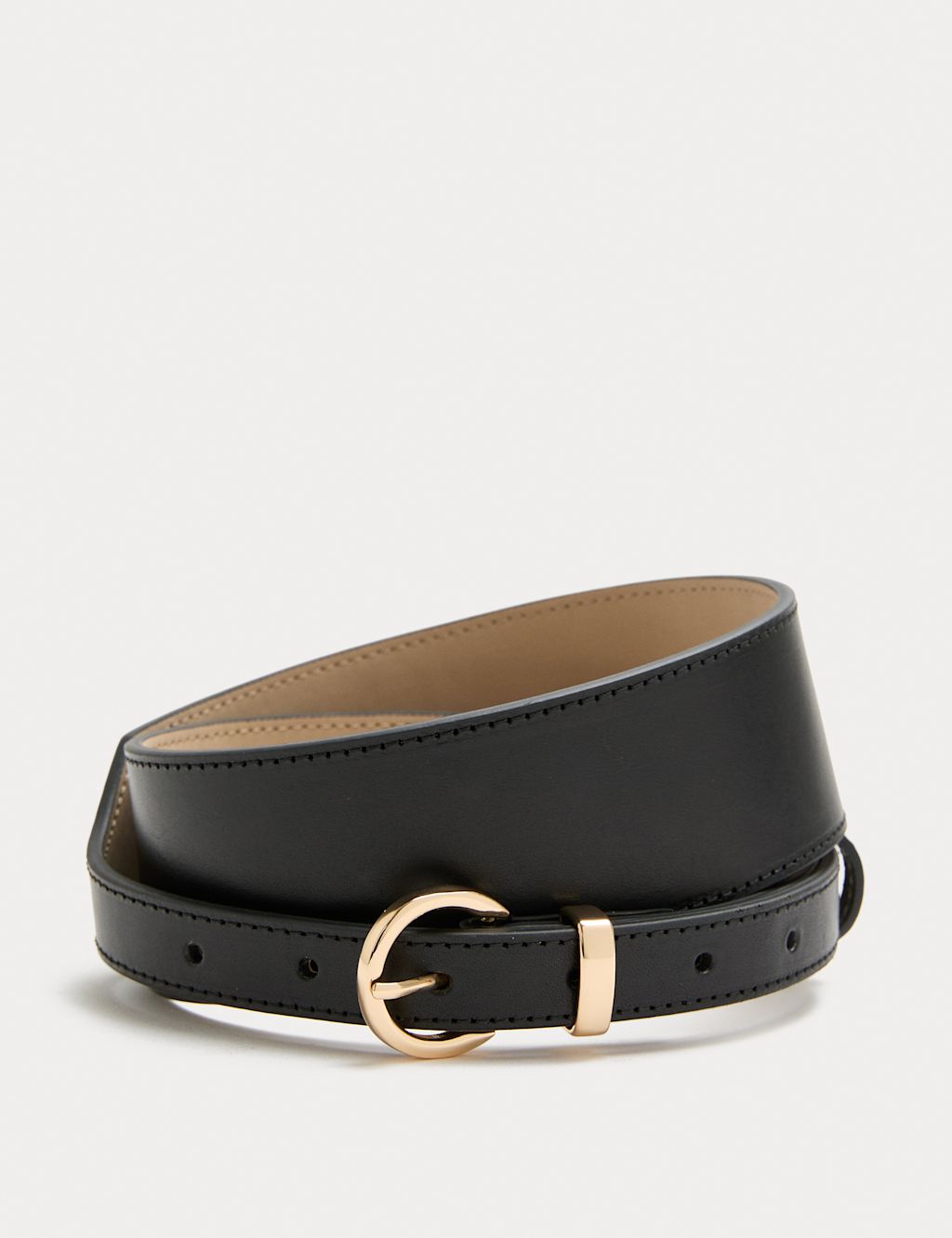 Autograph Leather Wide Waist Belt - Black, Black