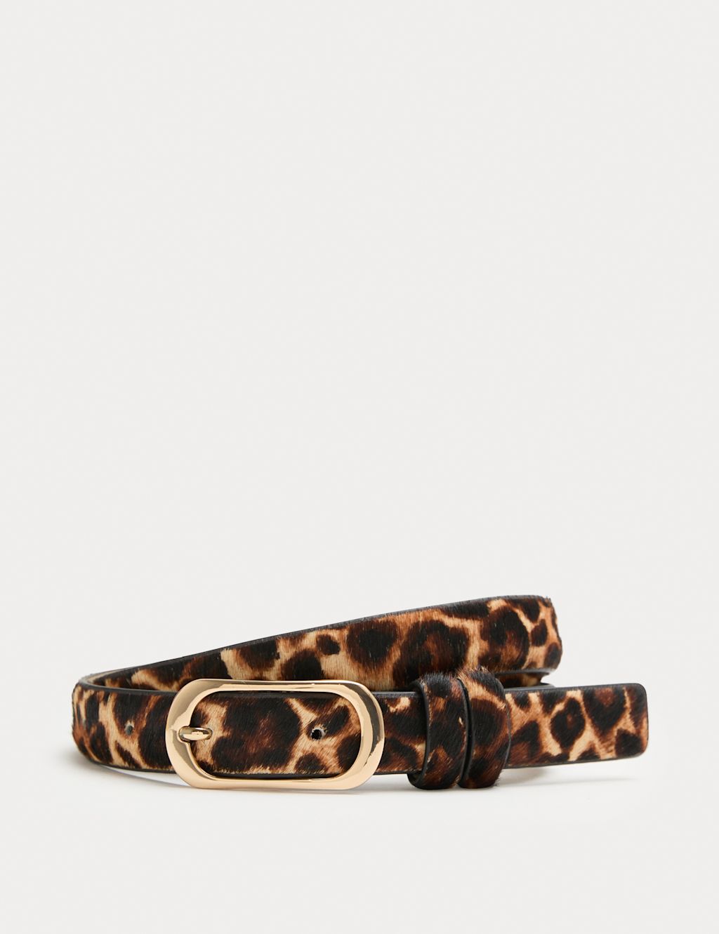 M&S Leopard Print Waist Belt - Extra Small - Brown Mix, Brown Mix