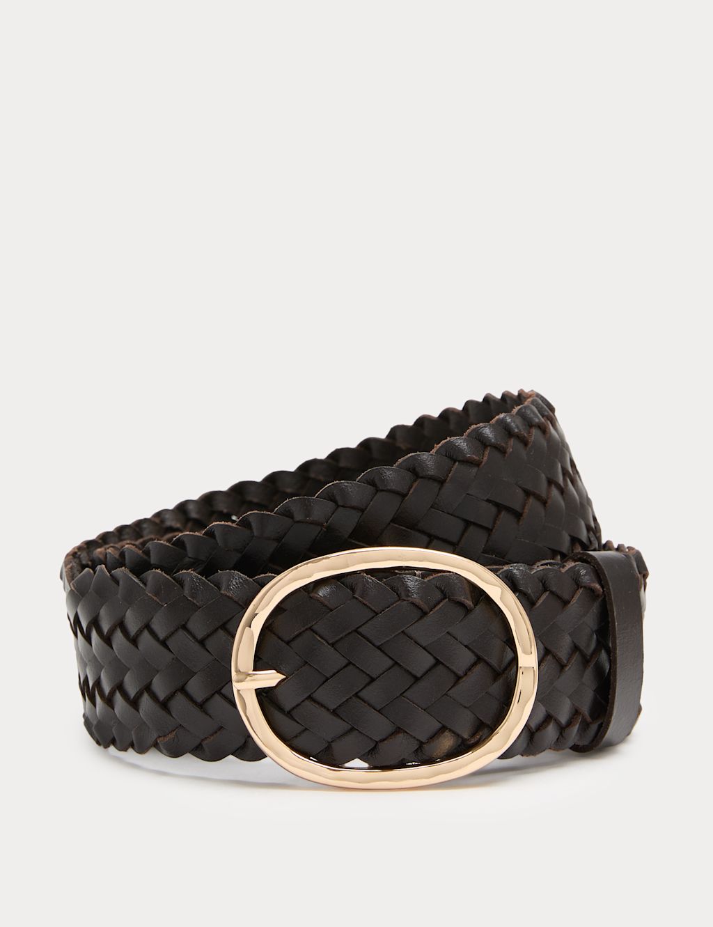 M&S Chunky Weave Belt - Extra Small - Dark Chocolate, Dark Chocolate
