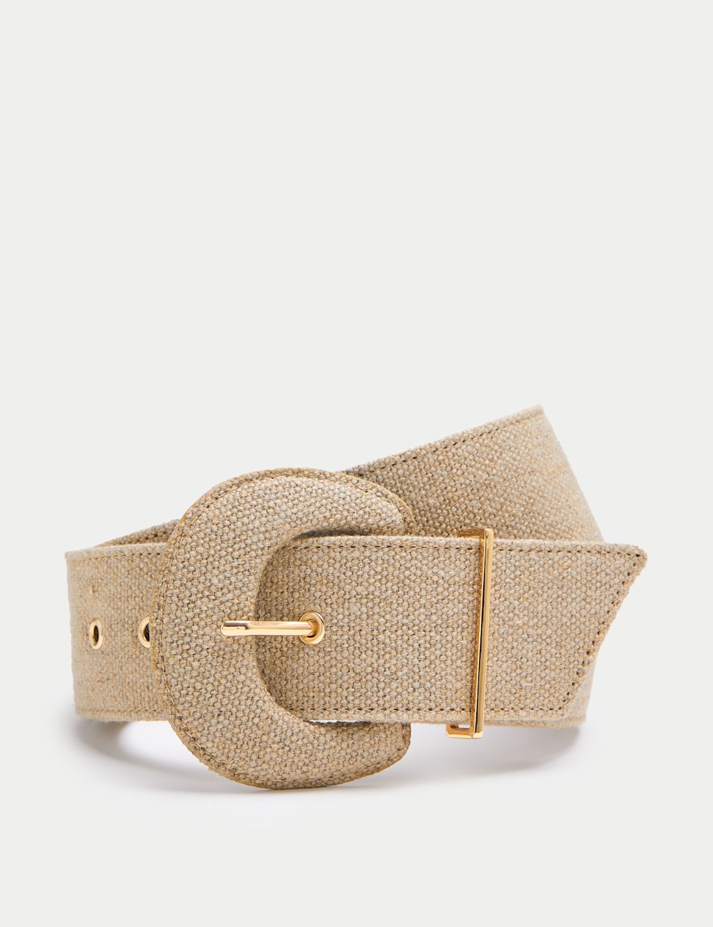 M&S Canvas Jeans Belt - Small - Natural, Natural