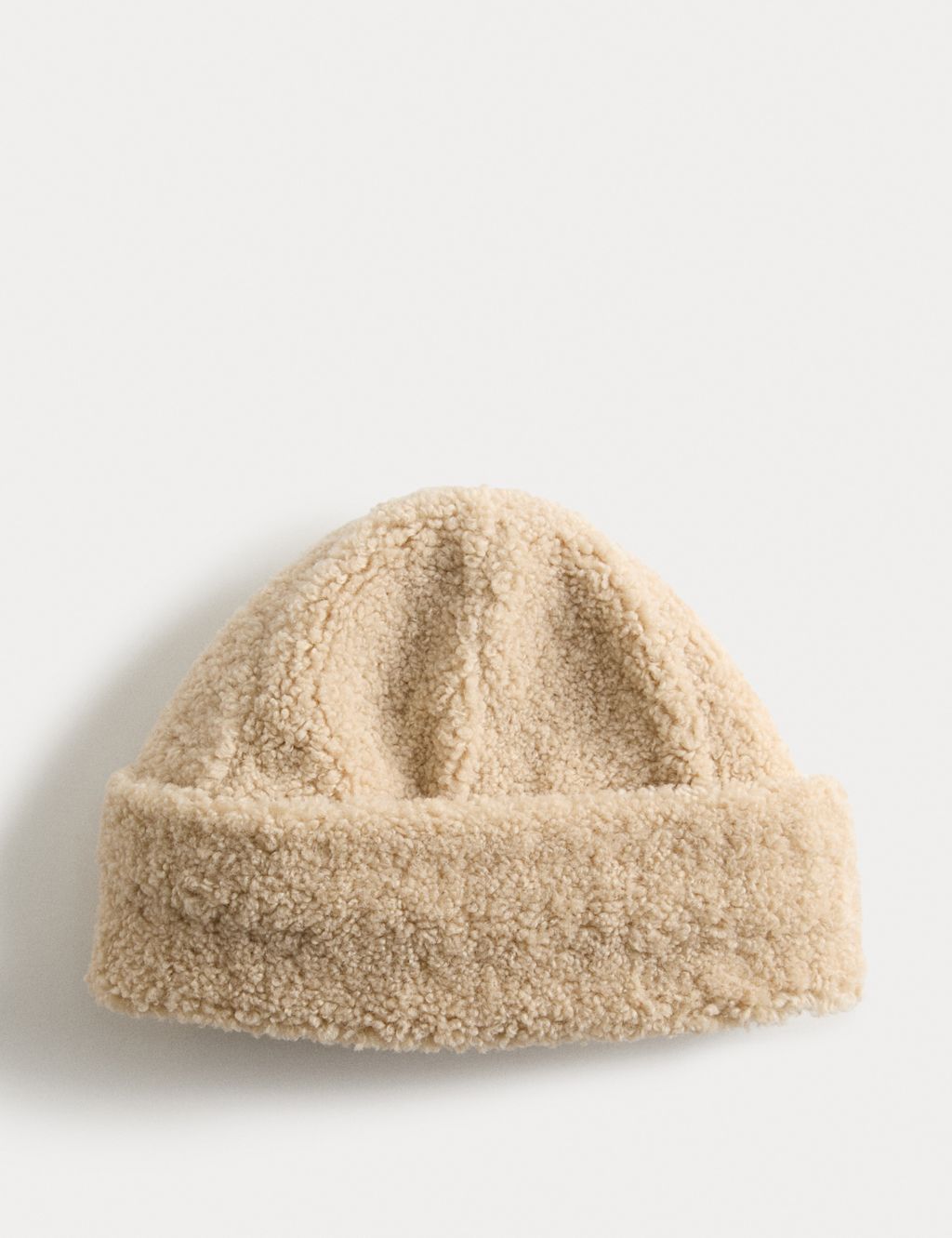 M&S Faux Shearling Beanie Hat - M-L - Cream Mix, Cream Mix
