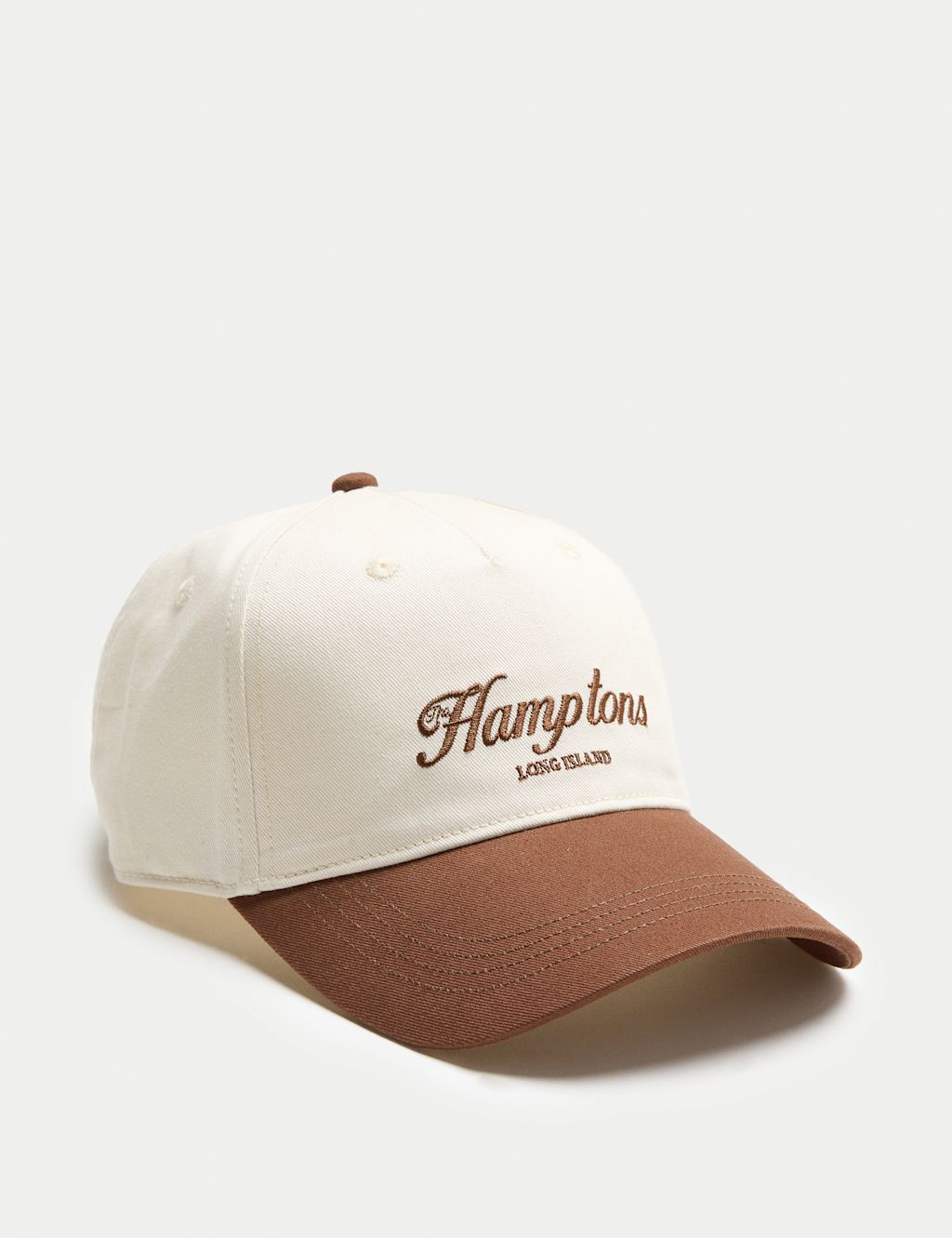 M&S Pure Cotton Graphic Baseball Cap - 1SIZE - Cream Mix, Cream Mix