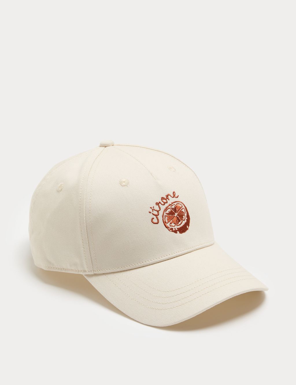 M&S Pure Cotton Graphic Baseball Cap - Ecru Mix, Ecru Mix