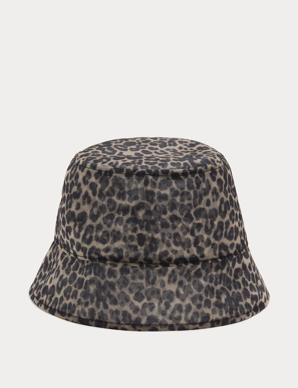 M&S Leopard Print Mesh Bucket Hat - Medium-Large - Black Mix, Black Mix