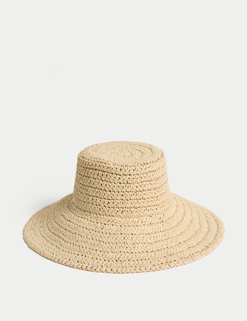 M&S Straw Wide Brim Hat - S-M - Natural, Natural