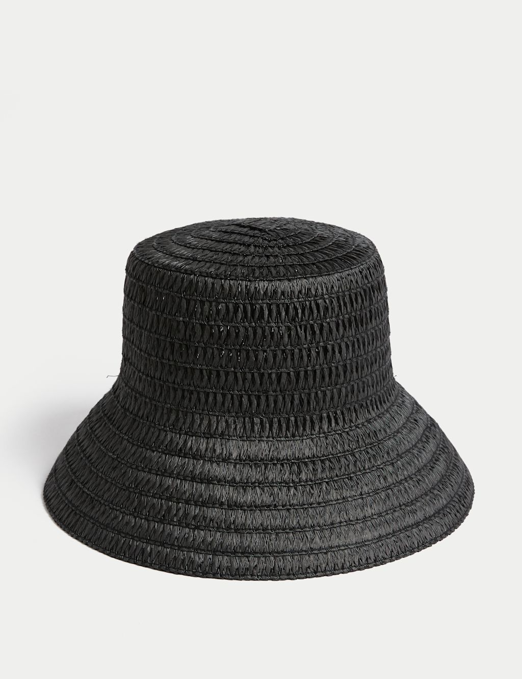 M&S Braided Wide Brim Bucket Hat - M-L - Black, Black