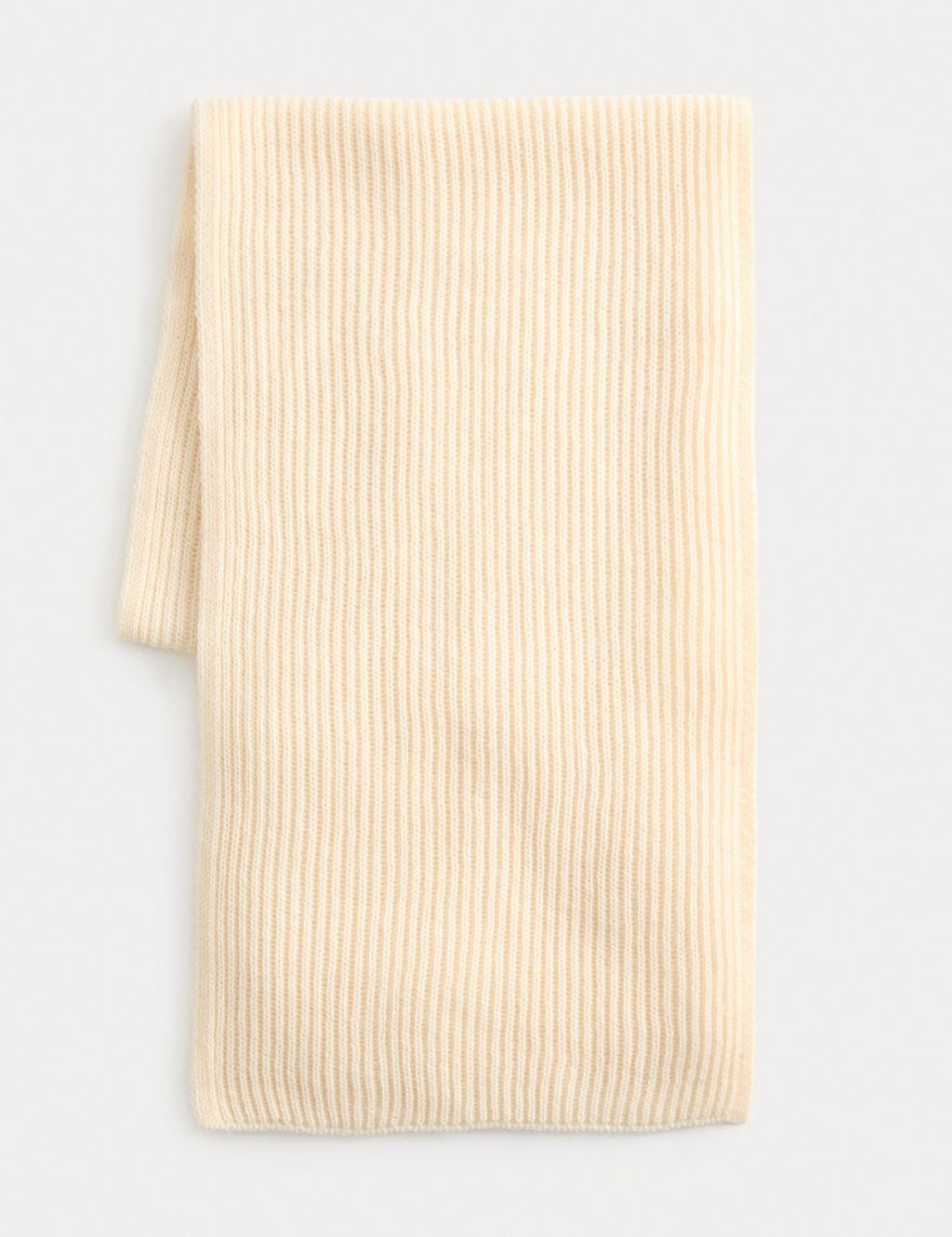 M&S Ribbed Knit Scarf - 1SIZE - Cream Mix, Cream Mix