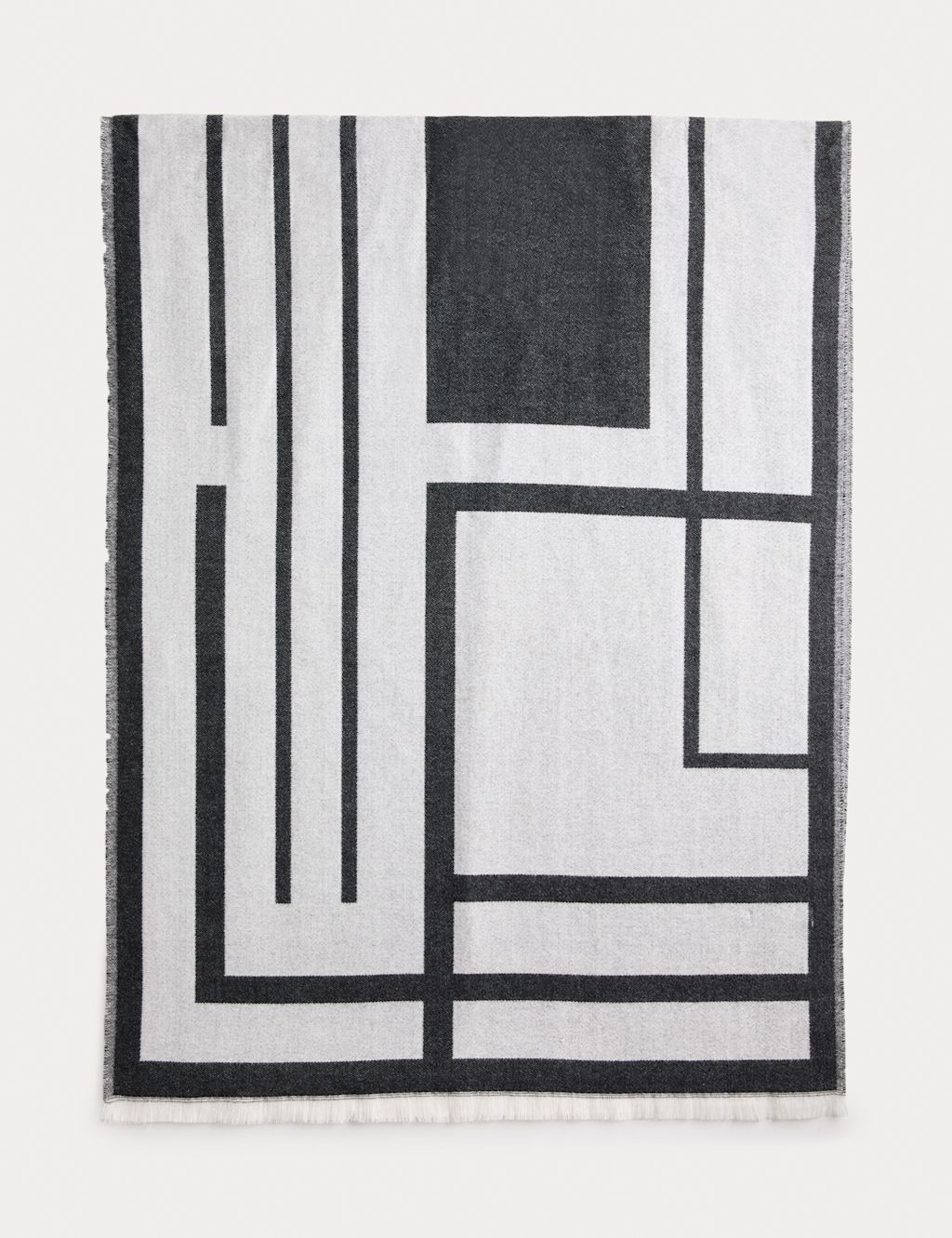 M&S Woven Geometric Scarf - 1SIZE - Black Mix, Black Mix