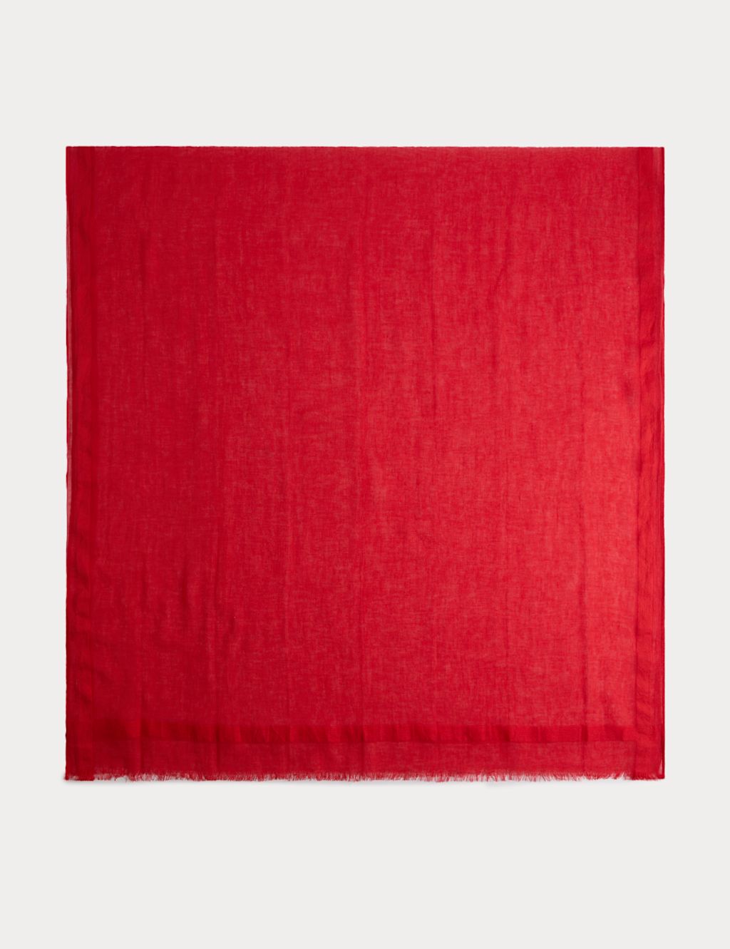 M&S Cotton Linen Blend Scarf - Red, Red