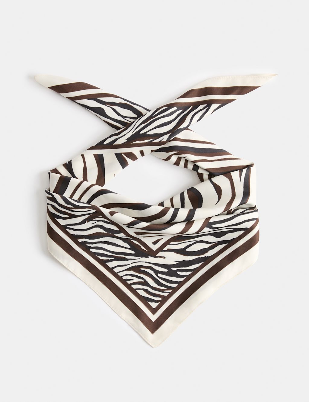 M&S Satin Printed Scarf - Black Mix, Black Mix