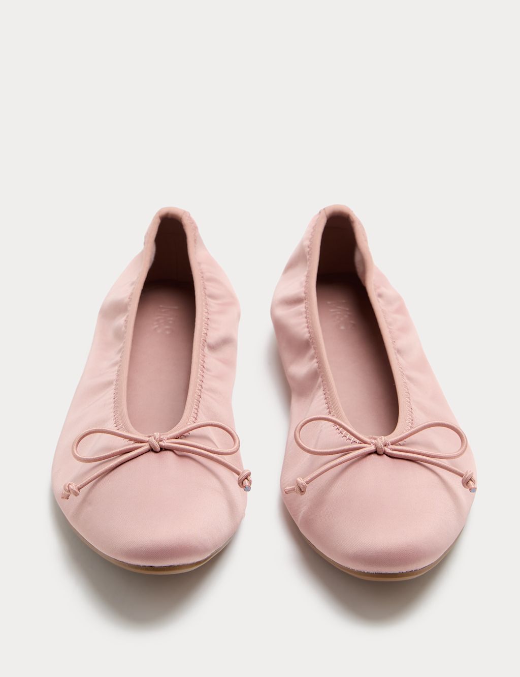 M&S Satin Flat Ballet Pumps - 3 - Blush Pink, Blush Pink