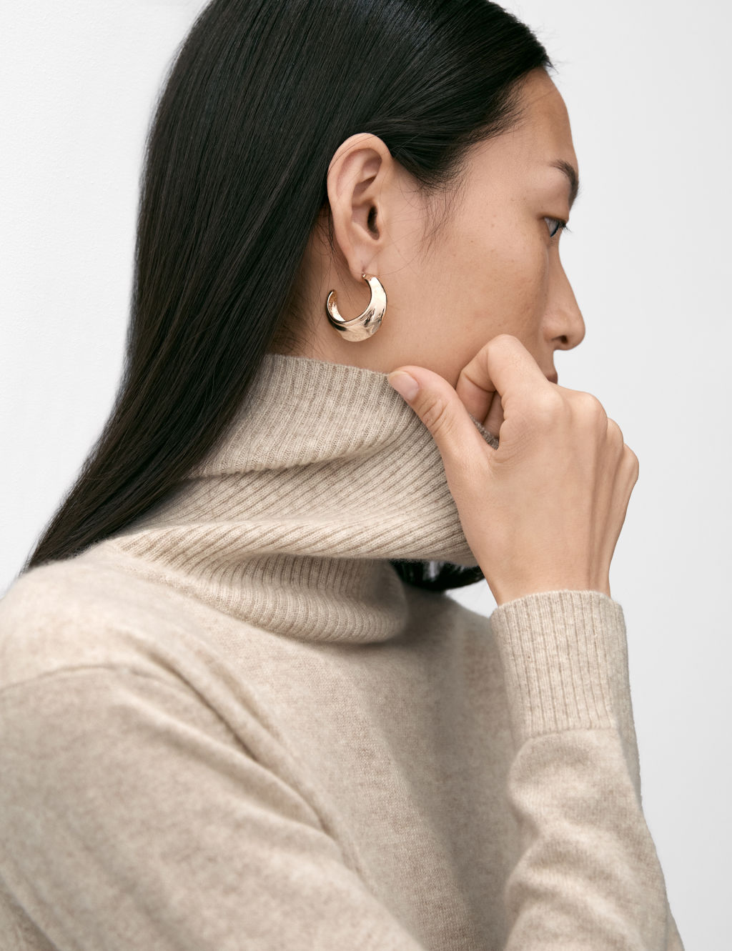 Autograph Pure Cashmere Roll Neck Jumper - 8 - Oatmeal, Oatmeal