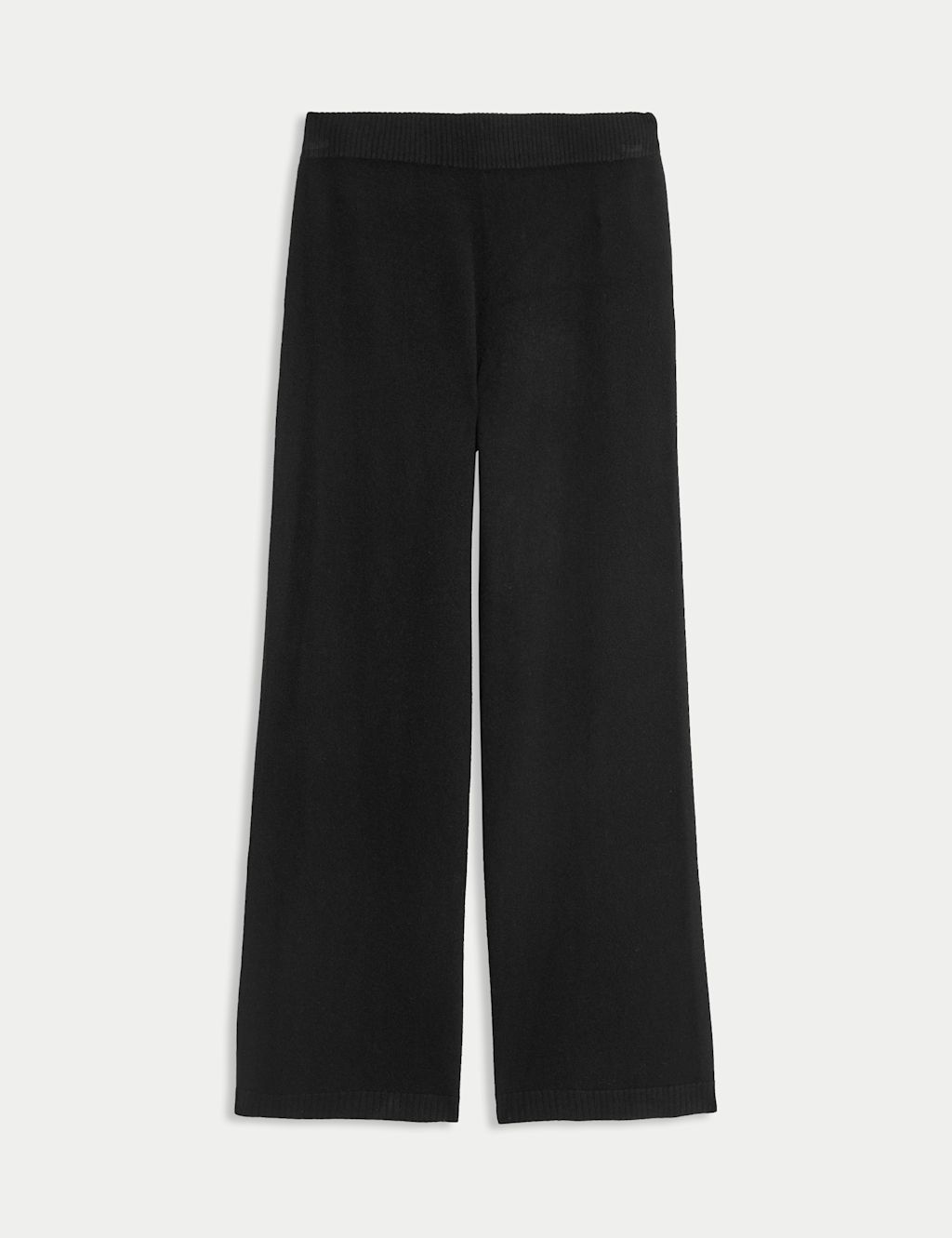 Autograph Pure Cashmere Wide Leg Trousers - Extra Large - Black C, Black C