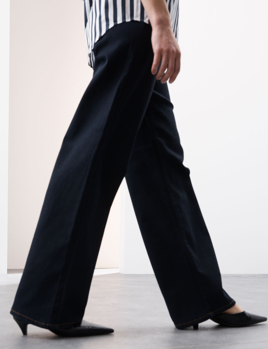 Autograph High Waisted Wide Leg Jeans - 24LNG - Dark Indigo, Dark Indigo