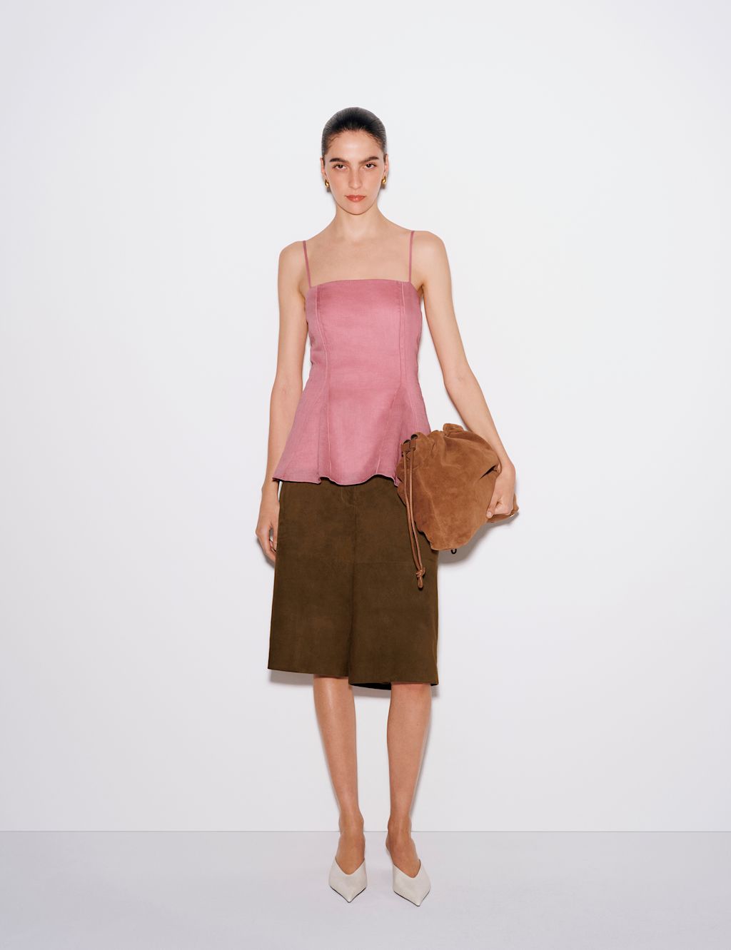 Autograph Suede Bermuda Shorts - 10 - Dark Olive, Dark Olive