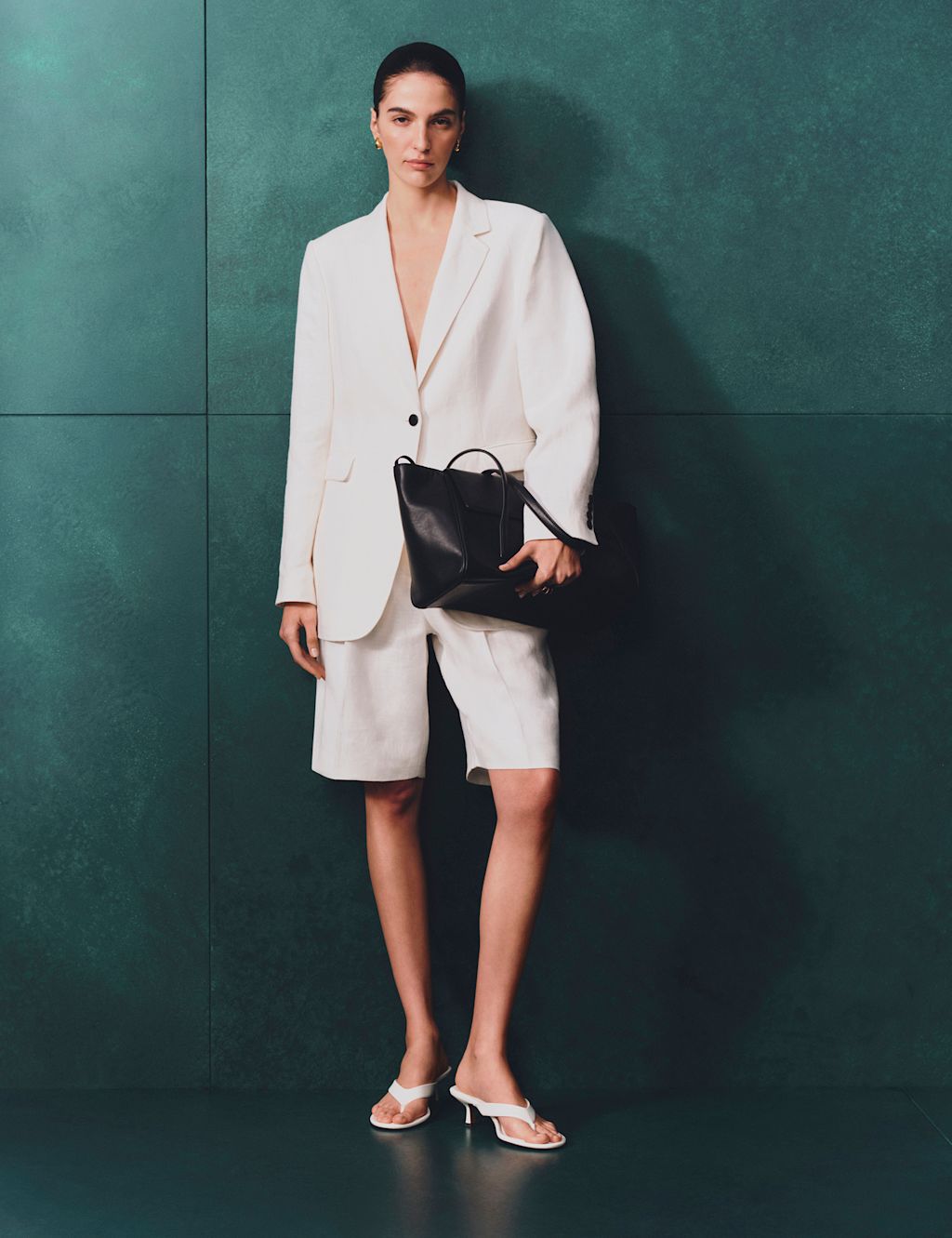 Autograph Pure Linen Tailored Shorts - 18 - Soft White, Soft White