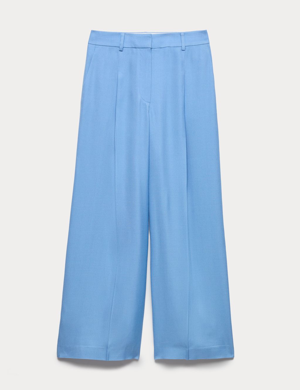 Autograph Tailored Wide Leg Trousers with Wool - 10 - True Blue, True Blue