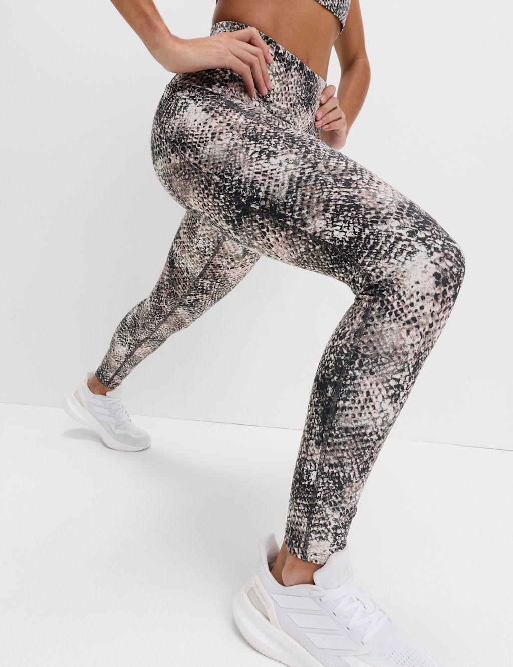 Goodmove Go Train Printed High Waisted Gym Leggings - 10 - Grey Mix, Grey Mix