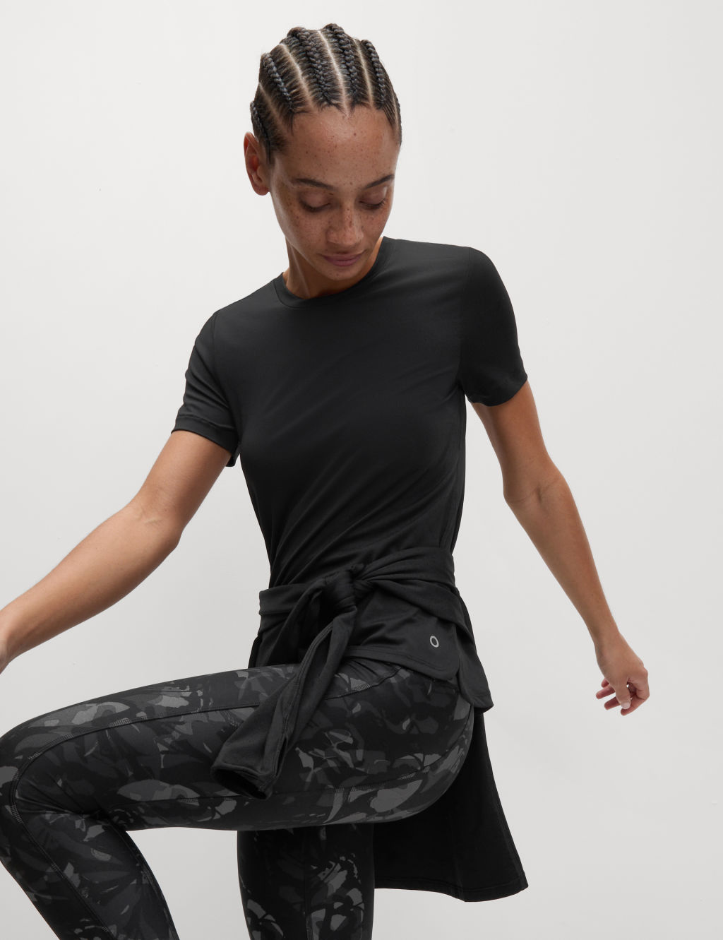 Goodmove Scoop Neck Fitted T-Shirt - 20 - Black, Black