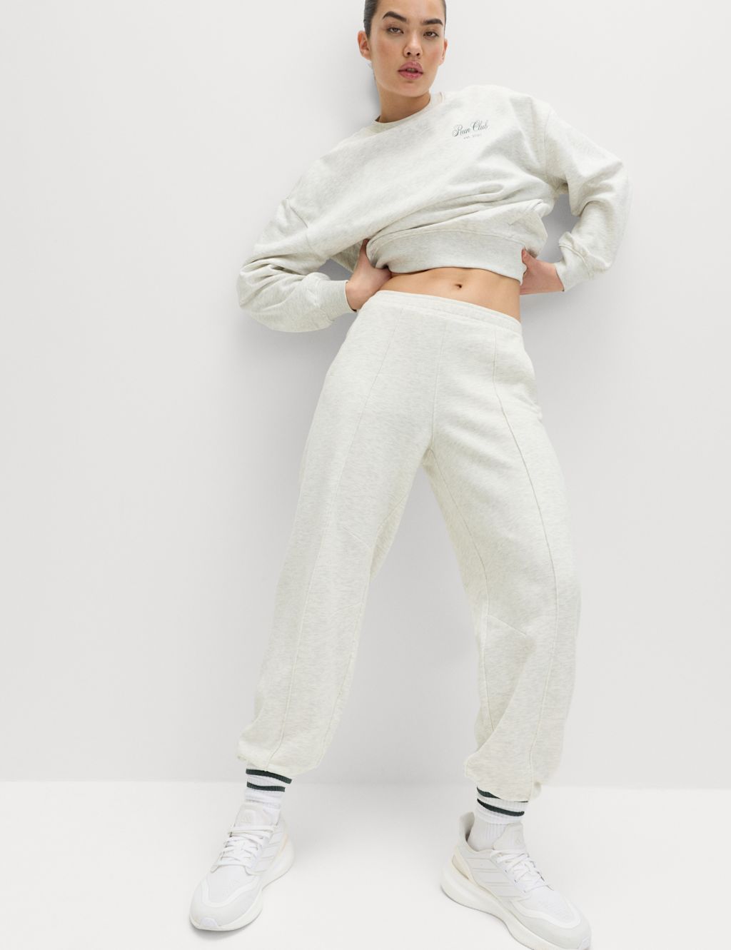 Goodmove Cotton Rich Parachute Joggers - 10 - Grey Marl, Grey Marl