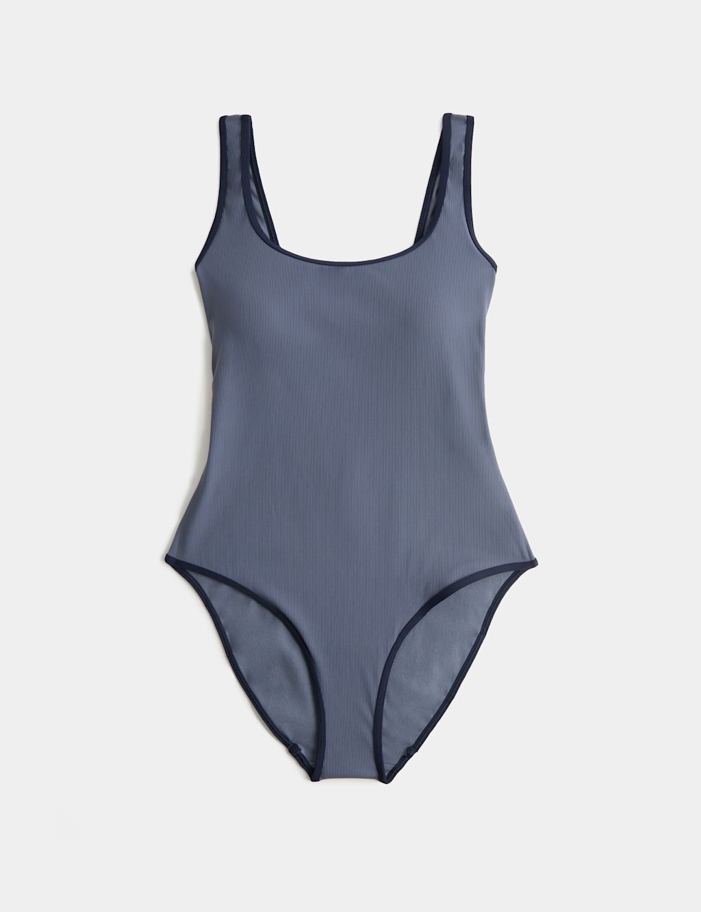 Goodmove Tummy Control Padded Ribbed Swimsuit - 10 - Smokey Blue, Smokey Blue