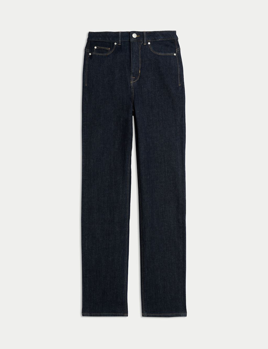 M&S Magic Shaping High Waisted Straight Leg Jeans - 20SHT - Indigo Mix, Indigo Mix