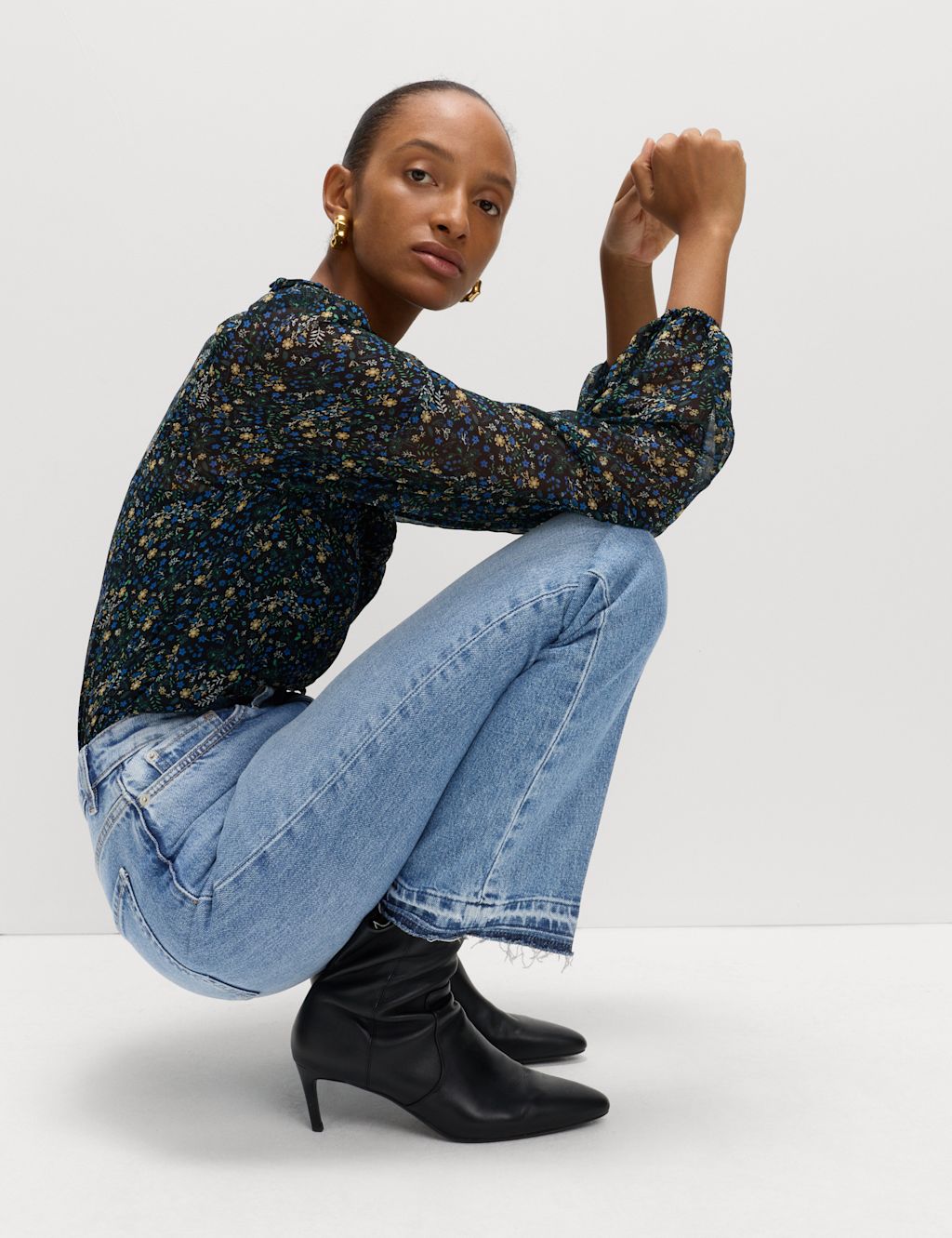 M&S Premium High Rise Authentic Slim Jeans - 10REG - Medium Indigo, Medium Indigo