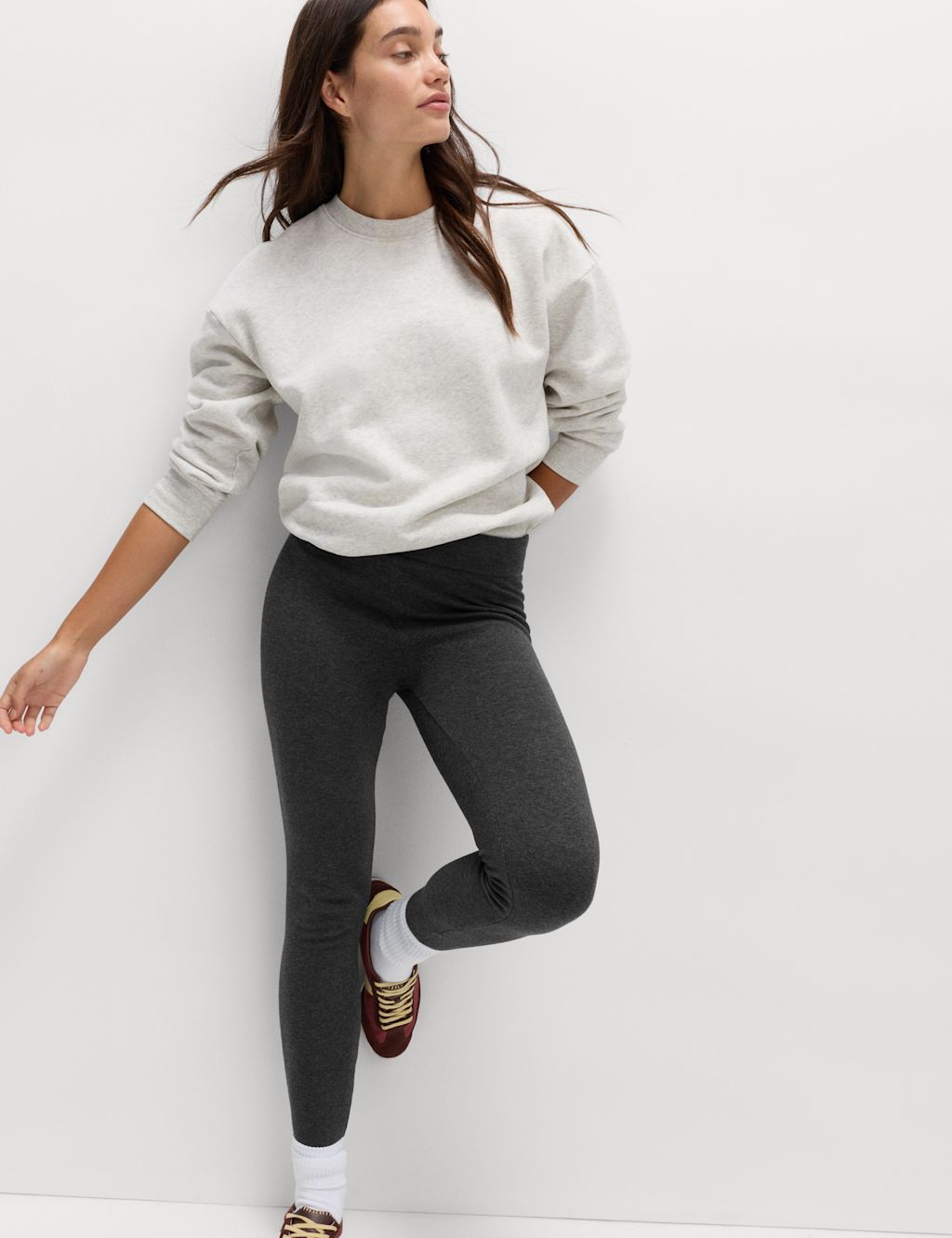 M&S Heatgen™Thermal High Waisted Leggings - 18REG - Charcoal, Charcoal