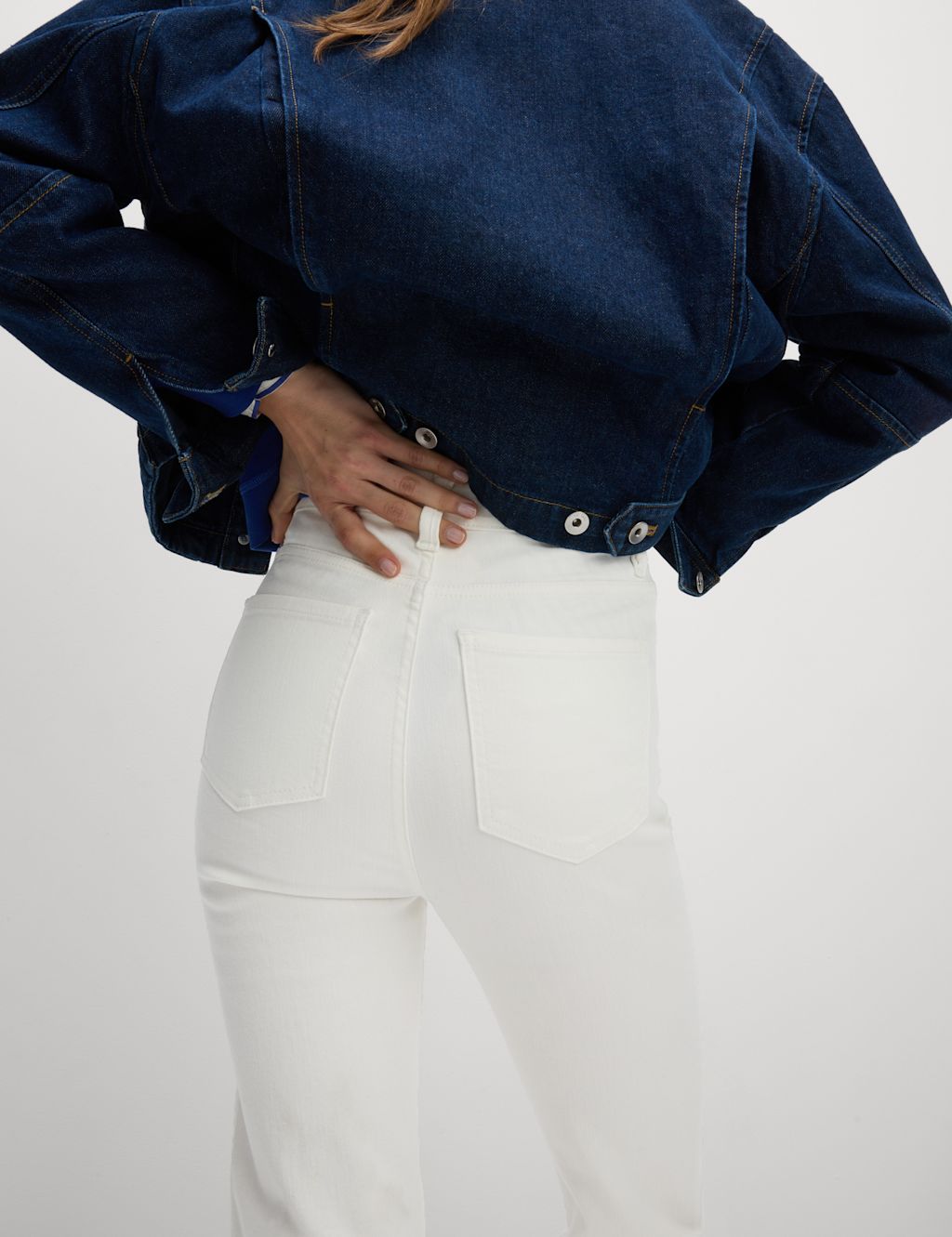 M&S Harper Supersoft High Waisted Jeans - 14SHT - Soft White, Soft White