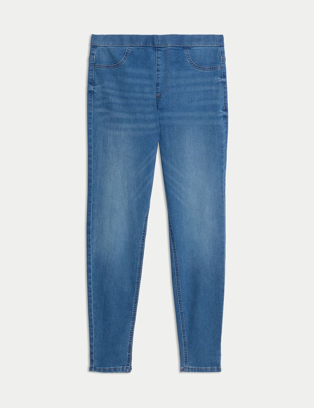 M&S Pull on High Waisted Jegging - 6LNG - Indigo, Indigo