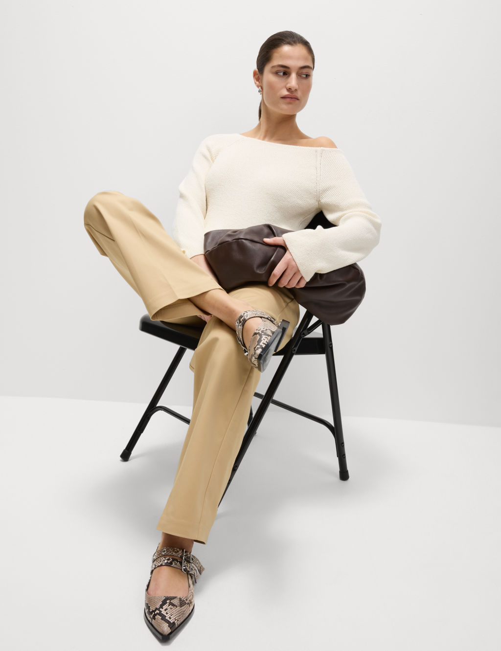 M&S Cotton Rich Straight Leg Trousers - 10REG - Butterscotch, Butterscotch