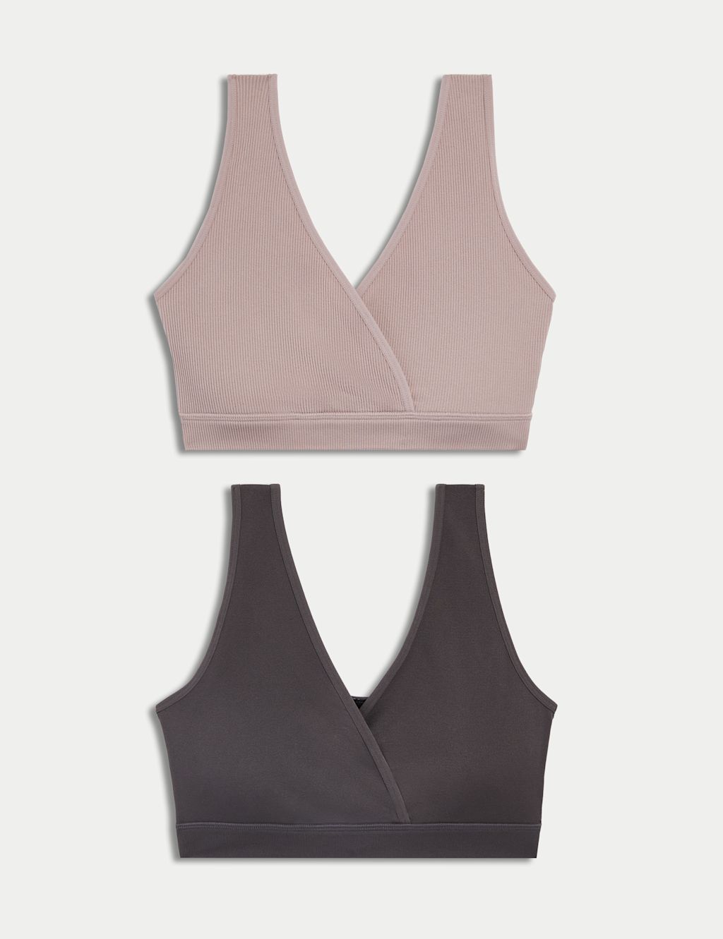 M&S 2 Pack Lounge Nursing Maternity Bras - Mushroom, Mushroom