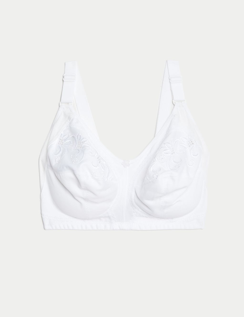 M&S Total Support Embroidered Full Cup Bra GG-K - 46GG - White, White