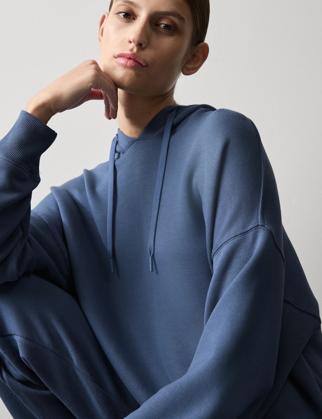 Autograph Scuba Lounge Hoodie - M - Steel Blue, Steel Blue