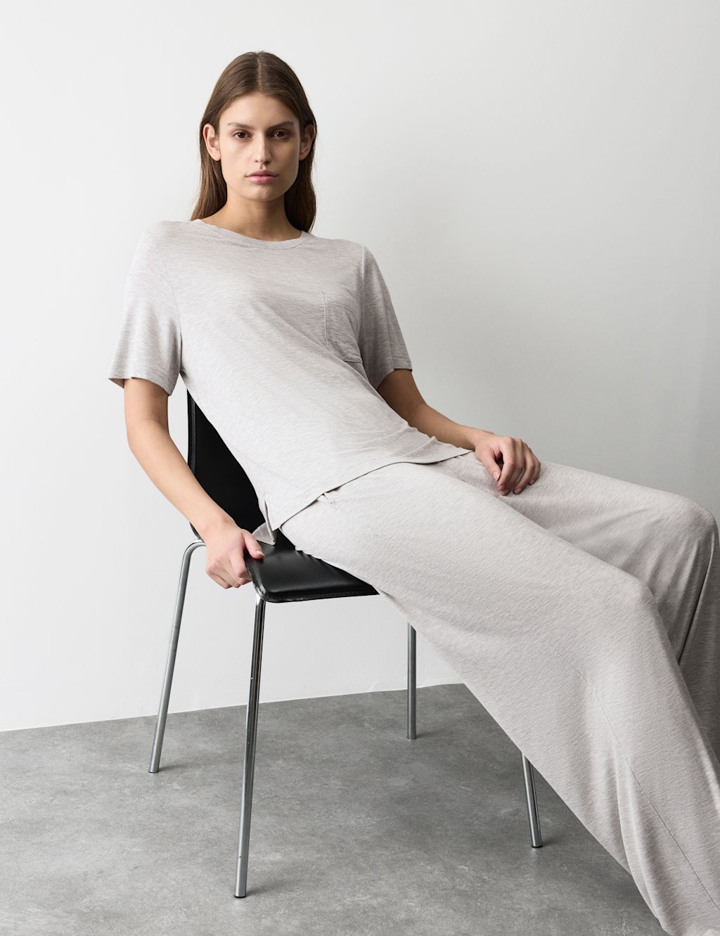 Autograph Jersey Wide Leg Pyjama Bottoms - Extra Large - Grey, Grey