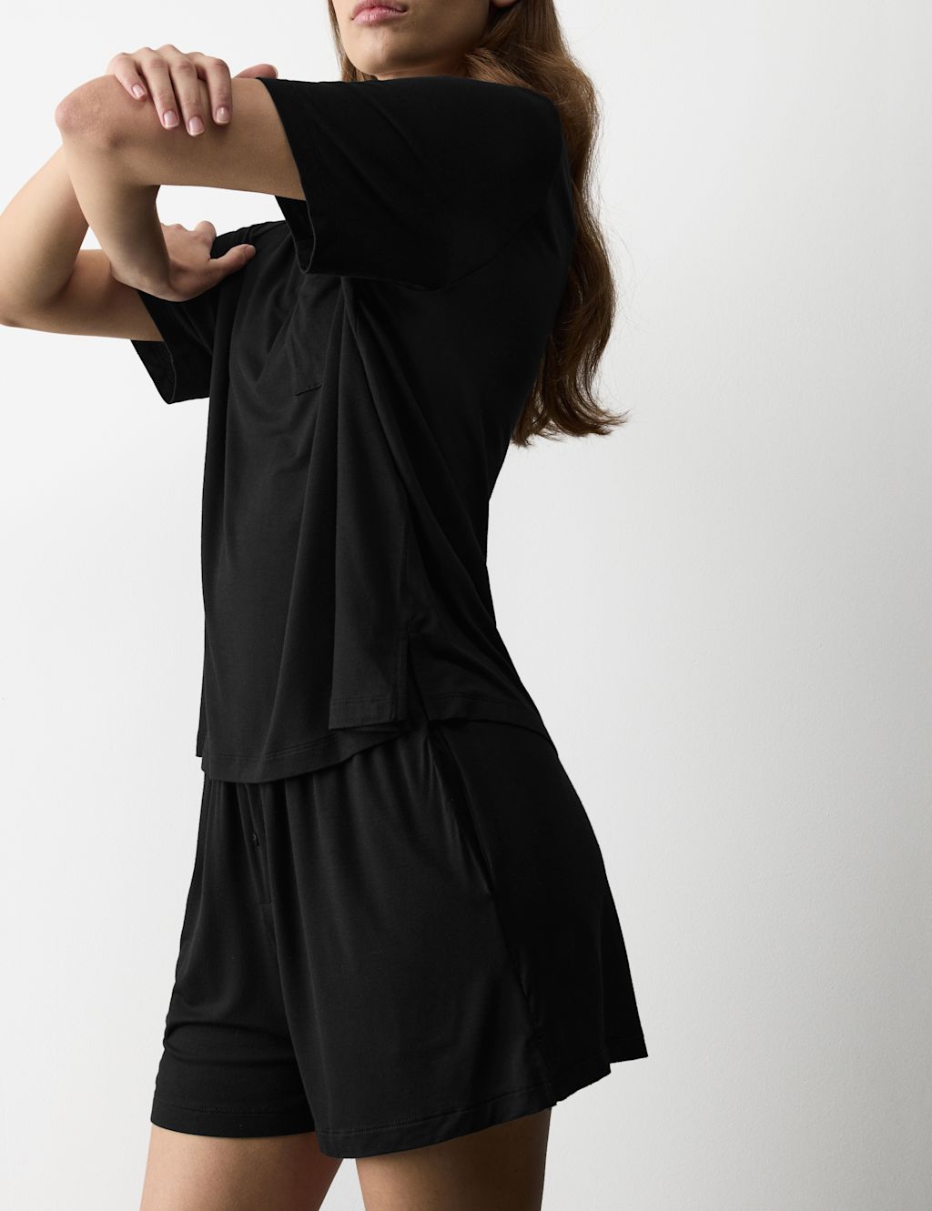 Autograph Button Fly Detail Pyjama Shorts - Extra Large - Black, Black