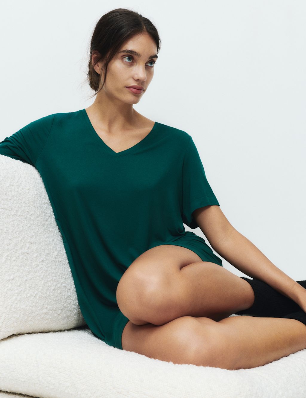 Body by M&S Lace Detail Nightshirt - Dark Green, Dark Green