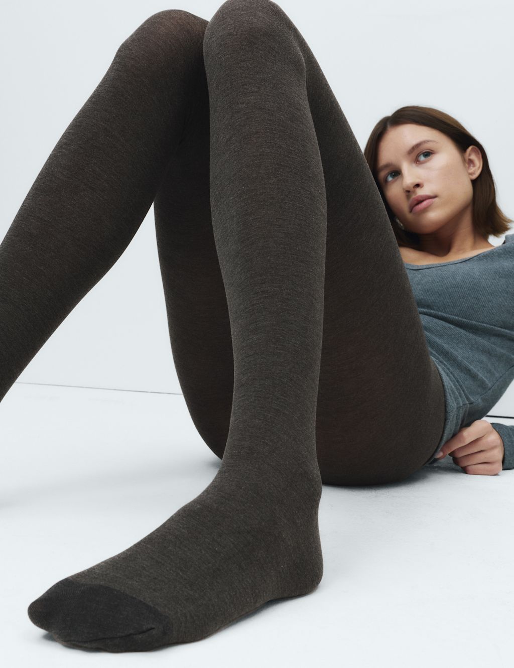 M&S 100 Denier Thermal Heatgen&trade; Opaque Tights - Extra Large - Grey, Grey