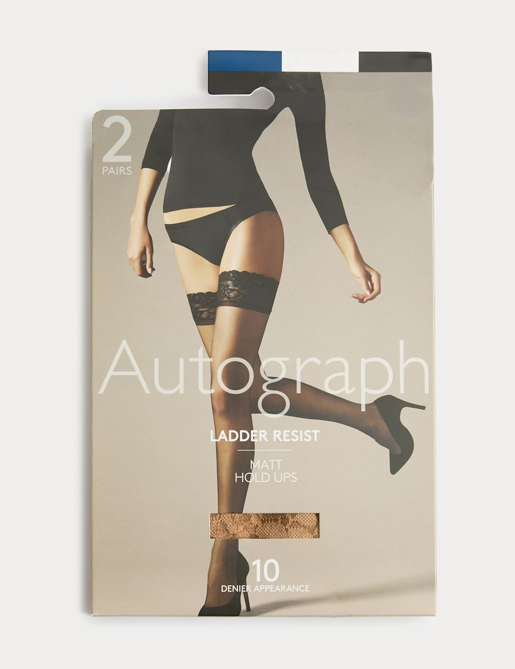 Autograph 2 Pack 10 Denier Ladder Resist Matt Hold-Ups - Large - Rich Amber, Rich Amber