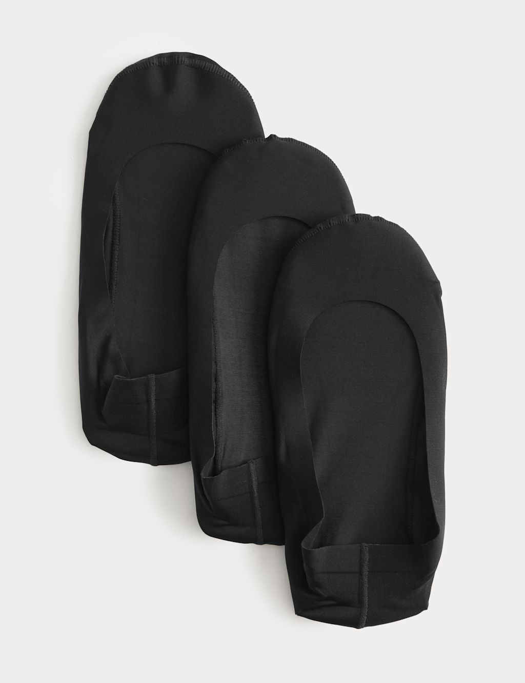 M&S 3pk Low Cut Footsies - 3-5 - Black, Black