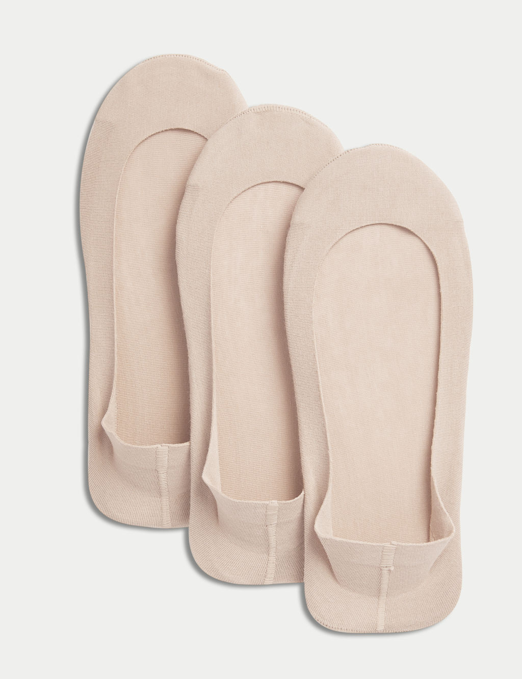 M&S 3pk Cotton Rich Low Cut Footsies - 3-5 - Opaline, Opaline