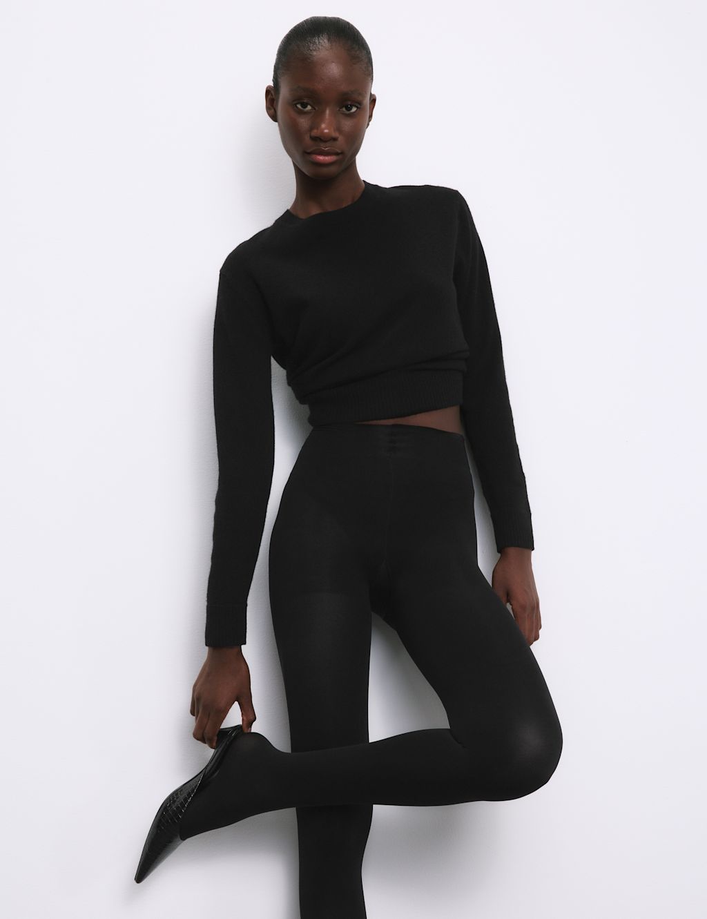 Autograph 60 Denier Velvet Touch Luxe Tights - Large - Black, Black